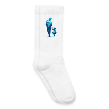 Simple Father - Daughter Design - Kids Tennis Socks - white - Right