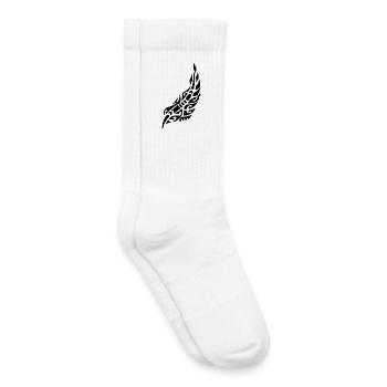 Plume noire de l'oiseau - Chaussettes de tennis bio enfant - blanc - Droite