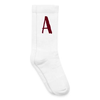 Künstlerisch geschriebenes A-Design - Kinder Tennissocken - Weiß - Rechts