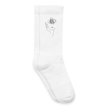 Dessin au trait du chaos de la tête - Chaussettes de tennis bio enfant - blanc - Droite