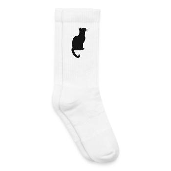 Un chat mignon - Chaussettes de tennis bio enfant - blanc - Droite