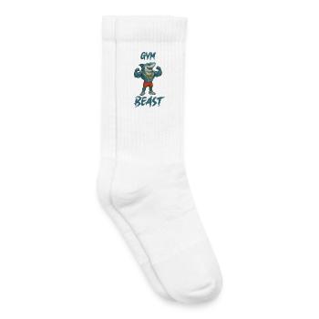 shark-comic-bodybuilder-gym - Kids Tennis Socks - white - Right