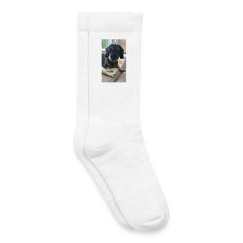 Hundeporträt mit charmantem Gesicht Rachel, Rauhha - Kinder Tennissocken - Weiß - Rechts