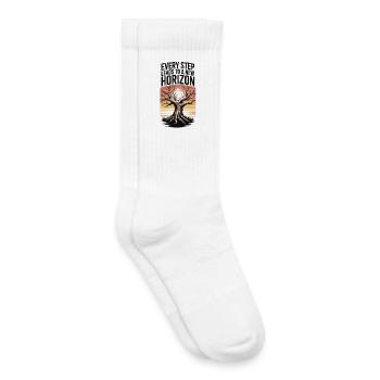 Jeder Schritt führt zu einem neuen Horizont - Kinder Tennissocken - Weiß - Rechts
