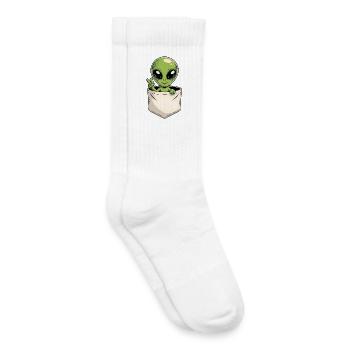 Niedliche Tasche Alien Friedenszeichen Karikatur - Kinder Tennissocken - Weiß - Rechts