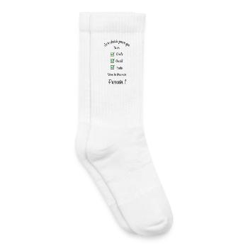 veux tu être mon parrain ? - Chaussettes de tennis bio enfant - blanc - Droite