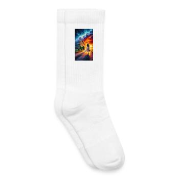 Sturmige Crepuscular-Wolkenlesung - Kinder Tennissocken - Weiß - Rechts