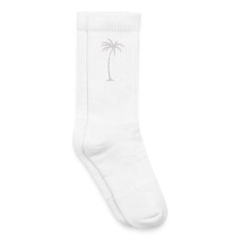 Tropischer Palmenbaum Silhouette - Kinder Tennissocken - Weiß - Rechts