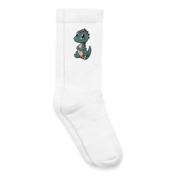 Dinosaurier - Kinder Tennissocken - Weiß - Rechts