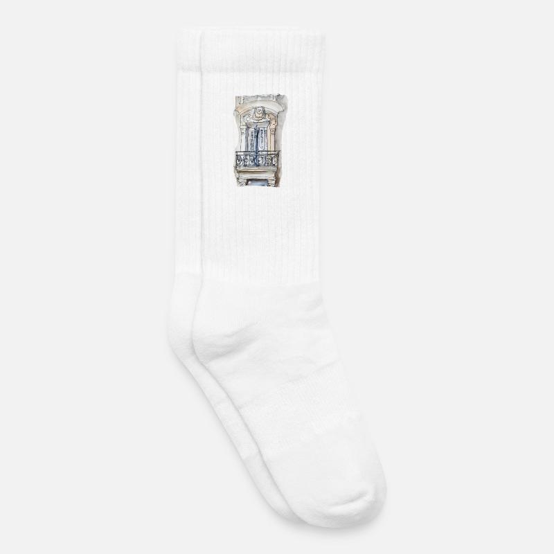 Architekturzeichnung Frankreich - Kinder Tennissocken - Weiß