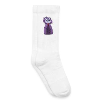 Chat vampire en cape violette - Chaussettes de tennis bio enfant - blanc - Droite