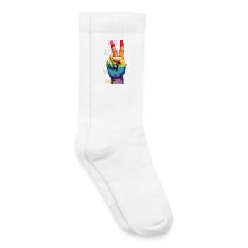 Regenbogen-Peace Hand – Das Leben ist voller Magie - Kinder Tennissocken - Weiß - Rechts
