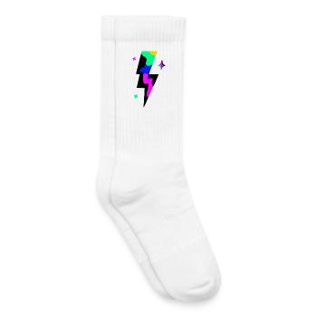 Neon Lightning Burst - Kids Tennis Socks - white - Right