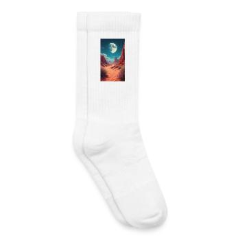 Lune sur le sentier du désert rouge - Chaussettes de tennis bio enfant - blanc - Droite