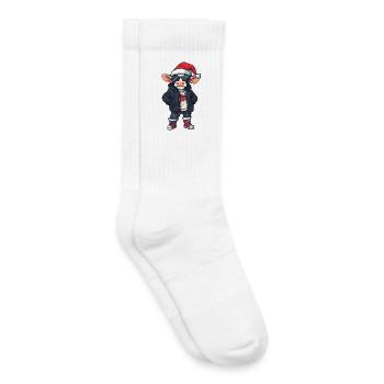 Kuh Weihnachten Winter - Kinder Tennissocken - Weiß - Rechts
