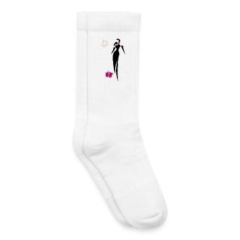 Christmas with golden glitter star - Kids Tennis Socks - white - Right