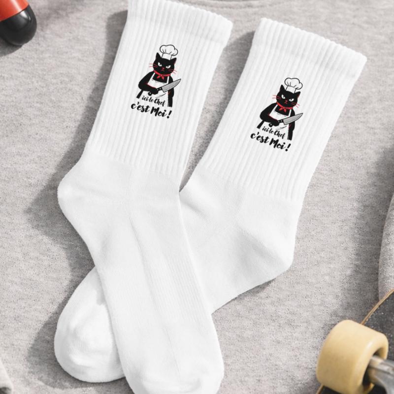 Black Cat cook, here the chef is me! Kids Tennis Socks