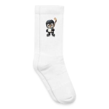 Cooler Pinguin Eishockeyspieler Wasserfarben Carto - Kids Tennis Socks - white - Right