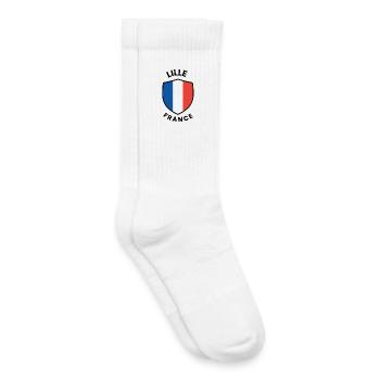 Little France Shield-Flagge - Kinder Tennissocken - Weiß - Rechts