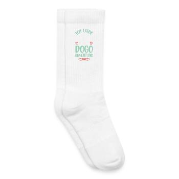 J’adore mon chien argentin - Chaussettes de tennis bio enfant - blanc - Droite