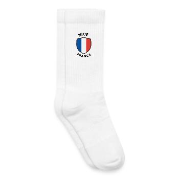 Nice France Shield with French flag - Kids Tennis Socks - white - Right