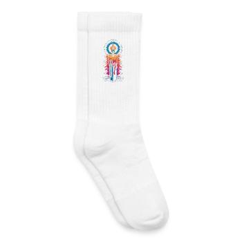Faith Light Candle Retro Spirit Design - Kids Tennis Socks - white - Right