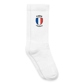 Conception du drapeau de Paris sur le bouclier - Chaussettes de tennis bio enfant - blanc - Droite
