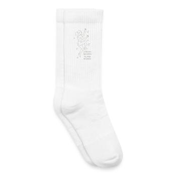 Strong Women Climb Higher – Kletterin Line Art - Kinder Tennissocken - Weiß - Rechts