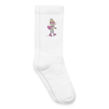 Rollergirl - Donkey Girl with Roller Skates - Kids Tennis Socks - white - Right