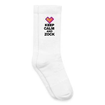 RESTEZ CALME ET JOUEZ ! CADEAU RÉTRO DE L’AMOUR 8 BIT - Chaussettes de tennis bio enfant - blanc - Droite