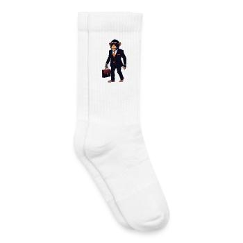 Singe en costume avec valise Responsable de l’humour Mortiv - Chaussettes de tennis bio enfant - blanc - Droite