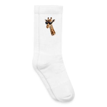 Coole Giraffe mit Sonnenbrille  - Kinder Tennissocken - Weiß - Rechts