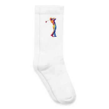 Regenbogen Golfer Swing - Kinder Tennissocken - Weiß - Rechts