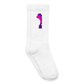 Cyber Purple Flow - Kids Tennis Socks - white - Right