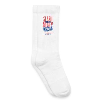 Éclaboussures d’Argent - Chaussettes de tennis bio enfant - blanc - Droite