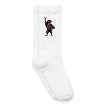 Cooler Rottweiler Musiker Gitarrist Rock Party Son - Kinder Tennissocken - Weiß - Rechts