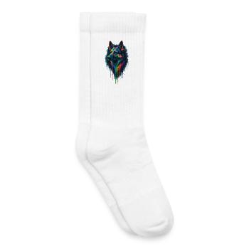 Berger Allemand Style Street Art Abstrait - Chaussettes de tennis bio enfant - blanc - Droite
