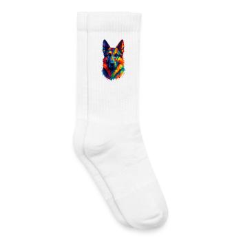 German Shepherd Geometric Art - Kids Tennis Socks - white - Right