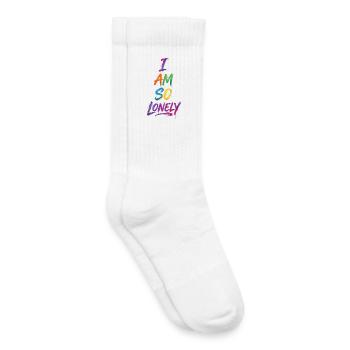 Ich bin so einsam, sagen wir farbenfroher Text Malerei Druck - Kinder Tennissocken - Weiß - Rechts
