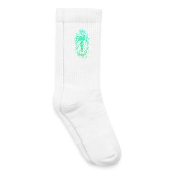 Girl Silhouette in Leaf Frame - Kids Tennis Socks - white - Right