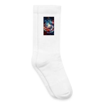 Kosmische Spirale: Sternennebel - Kinder Tennissocken - Weiß - Rechts