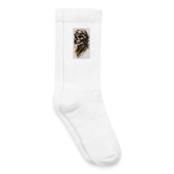 Pilote squelette dans le style steampunk - Chaussettes de tennis bio enfant - blanc - Droite