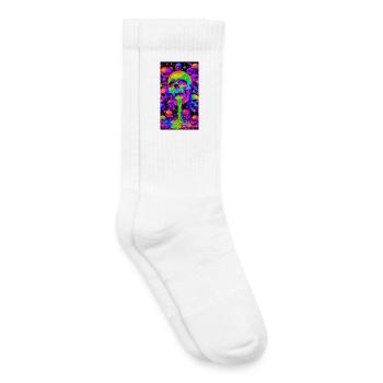 Psychedelische Neon-Skelette - Kinder Tennissocken - Weiß - Rechts
