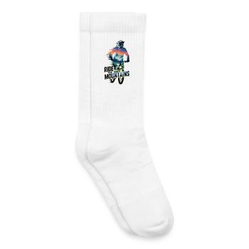 Mountainbike T-Shirt Ride The Mountains MTB Fahrer - Kinder Tennissocken - Weiß - Rechts