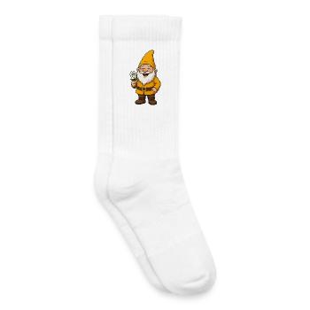 Fröhlicher Blumenwichtel - Kinder Tennissocken - Weiß - Rechts