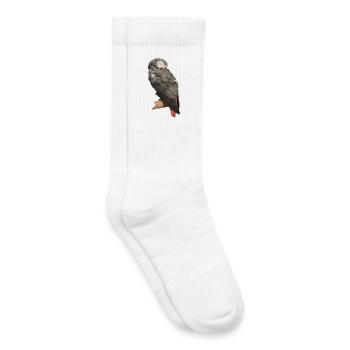 Sleeping Bird Grey Parrot - Kids Tennis Socks - white - Right