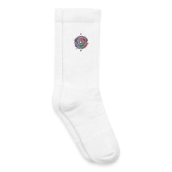 Tourbillon Cercle Néon - Chaussettes de tennis bio enfant - blanc - Droite