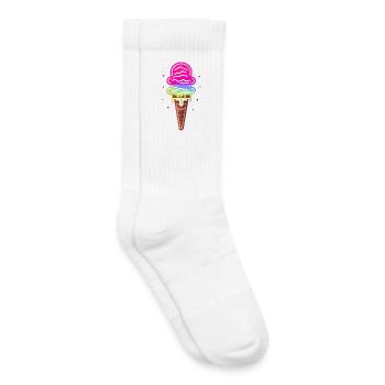 Cornet de crème glacée - Chaussettes de tennis bio enfant - blanc - Droite