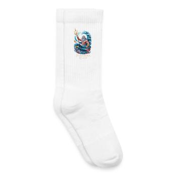  Poseidon's Realm Griechischer Meeresgott Poseidon - Kinder Tennissocken - Weiß - Rechts