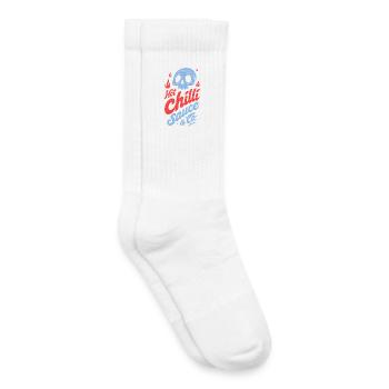 Blue Skull Chili Sauce Design - Kids Tennis Socks - white - Right